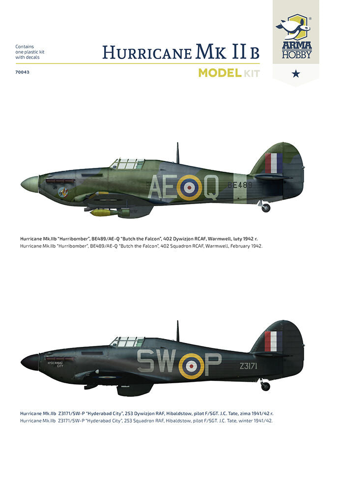 ARMA HOBBY 1/72 Hurricane Mk II B Kit 70043