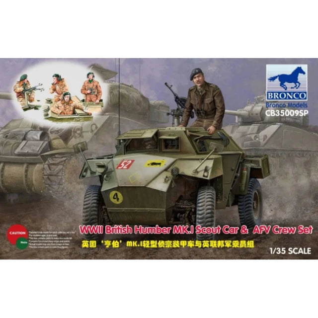 Bronco Models 1/35 WWII British Humber Mk.1 Scout Car & AFV Crew Set kit CB35009SP