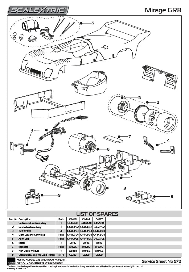 Scalextric Mirage GR8 1975 LeMans Winner-Special Edition C4443