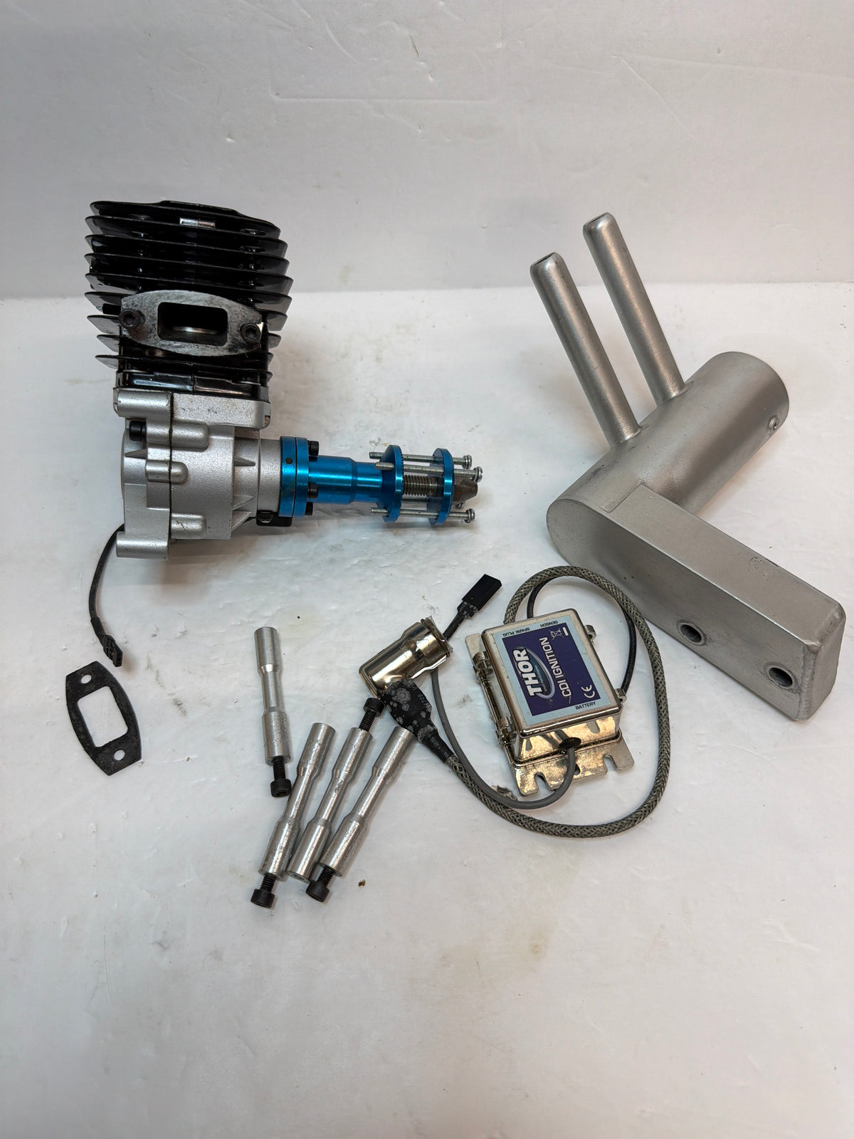 CRRC Pro THOR 45 2-Stroke Petrol rear pitts style muffler Engine R/C Aircraft Engine – Second hand