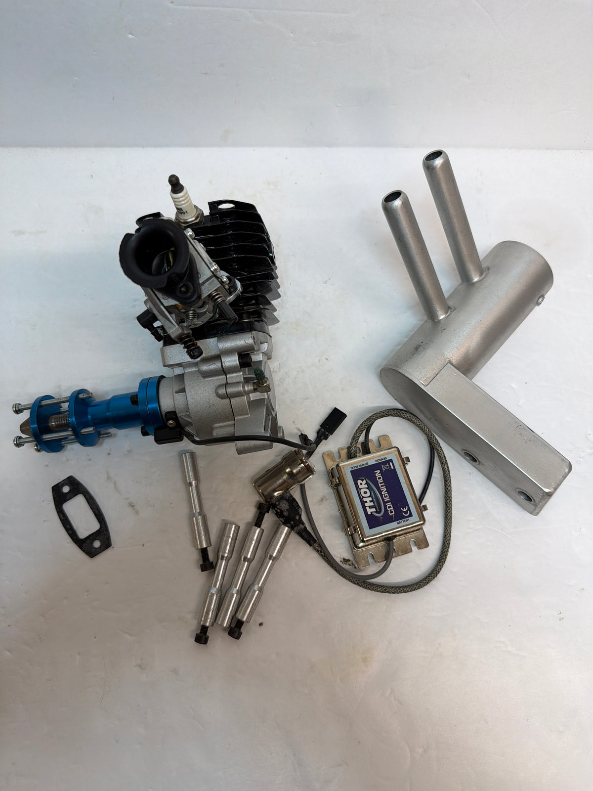 CRRC Pro THOR 45 2-Stroke Petrol rear pitts style muffler Engine R/C Aircraft Engine – Second hand