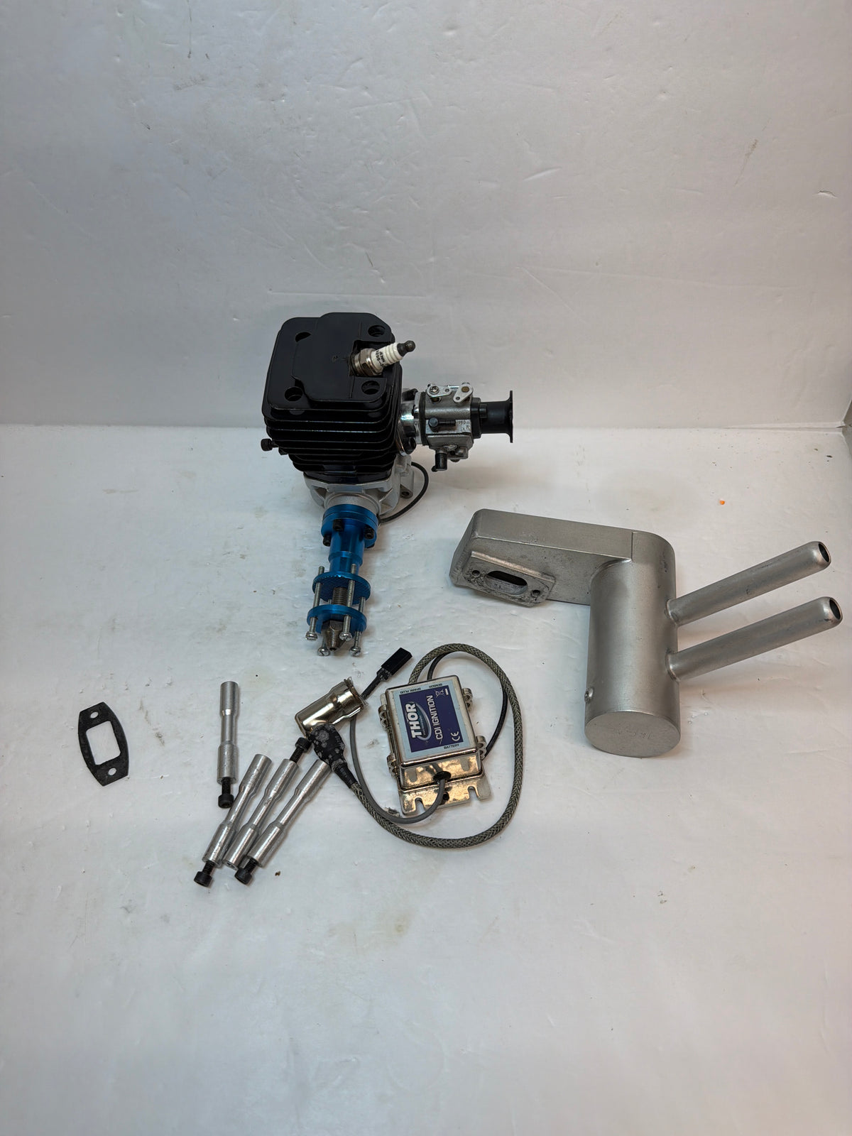 CRRC Pro THOR 45 2-Stroke Petrol rear pitts style muffler Engine R/C Aircraft Engine – Second hand