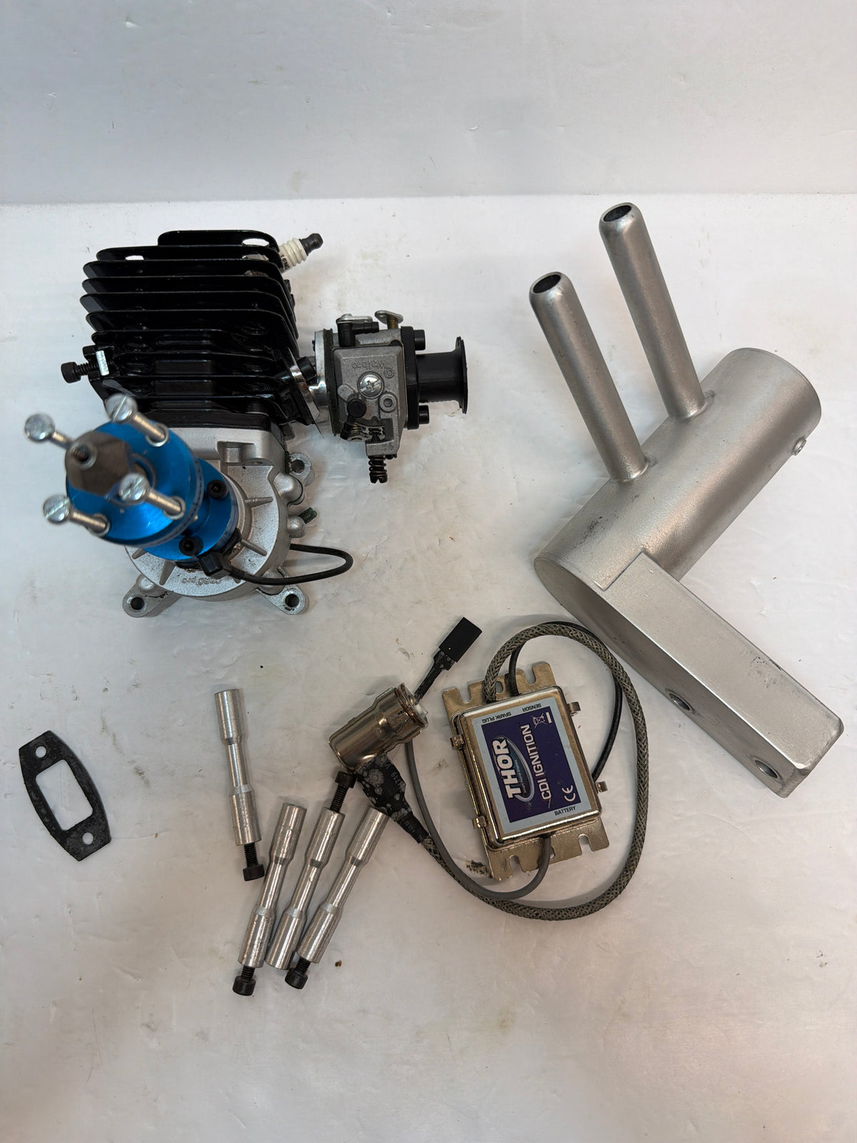 CRRC Pro THOR 45 2-Stroke Petrol rear pitts style muffler Engine R/C Aircraft Engine – Second hand
