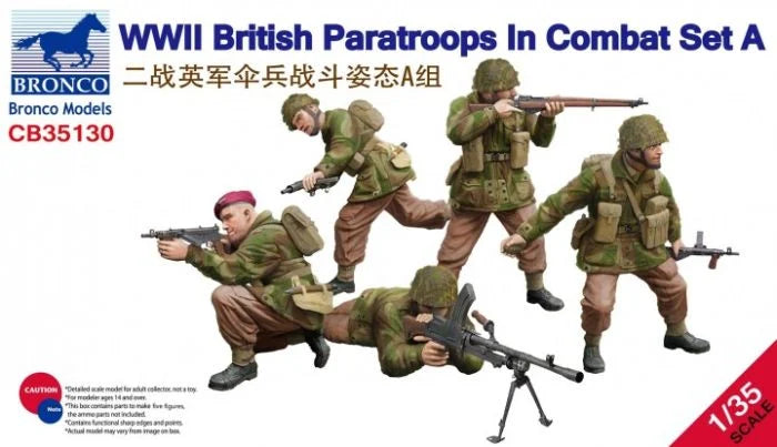 Bronco Models 1/35 WWII British Paratroops In Combat (Set A) Kit CB35130