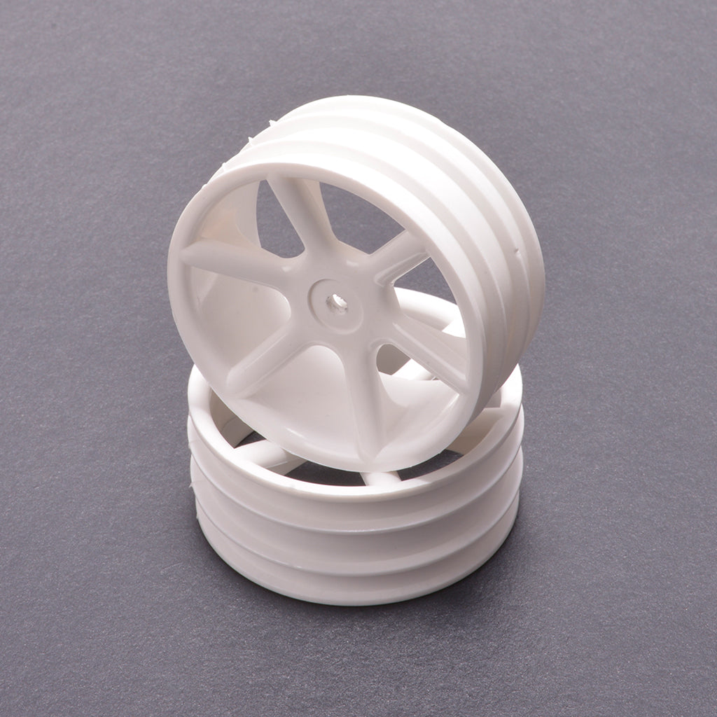JC 6 Spoke 2.2 4WD Front White Wheel CAT 2K pr