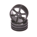 JC 6 Spoke 2.2 4WD Front Black Wheel CAT 2K pr