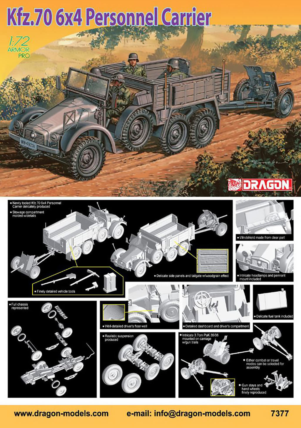 Dragon 1/72 KFZ 70 6X4 Personnel Carrier