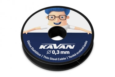 Kavan Thin Steel Cable for Control Line .3mm - 50m reel