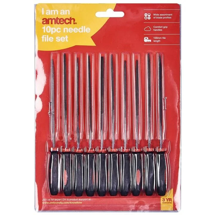 Amtech E1650 10 Piece 140mm (5.5 inch) needle file set