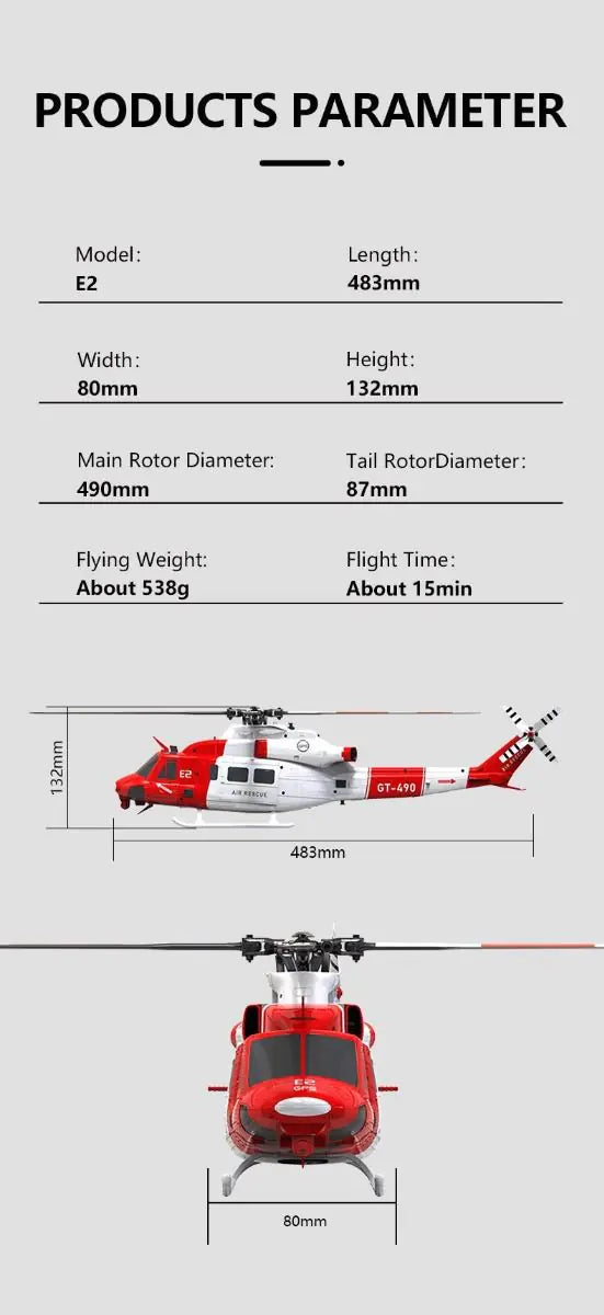 Goosky E2 GPS UH-1Y Ready to Fly (Mode 2) with case