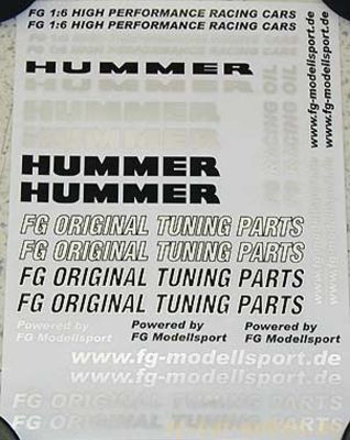 FG Modellsport RC Car Spares Decals for Hummer H2 4WD  set 36155 (Box 97)