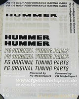 FG Modellsport RC Car Spares Decals for Hummer H2 4WD  set 36155 (Box 97)