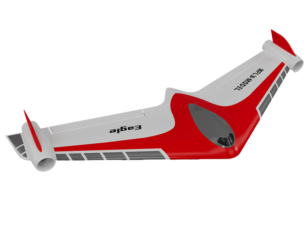 XFLY EAGLE 40MM EDF FLYING WING WITHOUT TX/RX/BATTERY/GYRO - RED