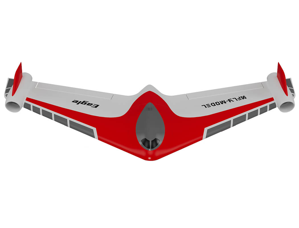 XFLY EAGLE 40MM EDF FLYING WING WITHOUT TX/RX/BATTERY/GYRO - RED