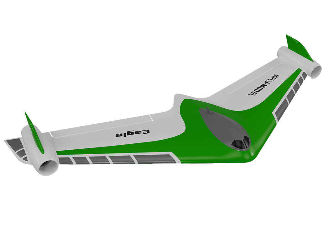 XFLY EAGLE 40MM EDF FLYING WING WITHOUT TX/RX/BATTERY/GYRO - GREEN