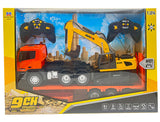 HUINA 9CH RC 1/24 PLATFORM TRAILER & 6CH EXCAVATOR 2.4G SET CY1319