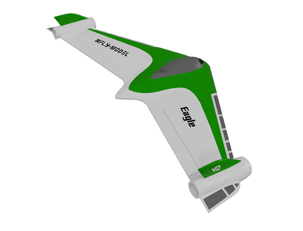 XFLY EAGLE 40MM EDF FLYING WING WITHOUT TX/RX/BATTERY/GYRO - GREEN