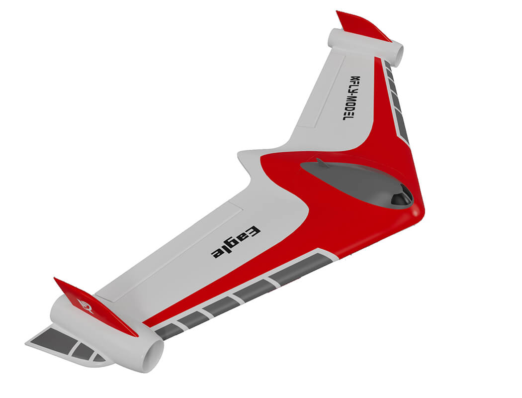 XFLY EAGLE 40MM EDF FLYING WING WITHOUT TX/RX/BATTERY/GYRO - RED