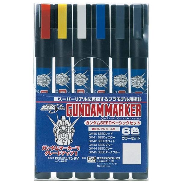 MR.Hobby  Gundammarker Seed Basic Set of 6 Pens GMS-109