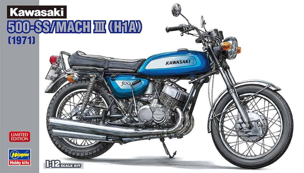 Hasegawa 1/12 1991 Kawasaki 500-SS/Mach III (H1A) Blue Model Kit
