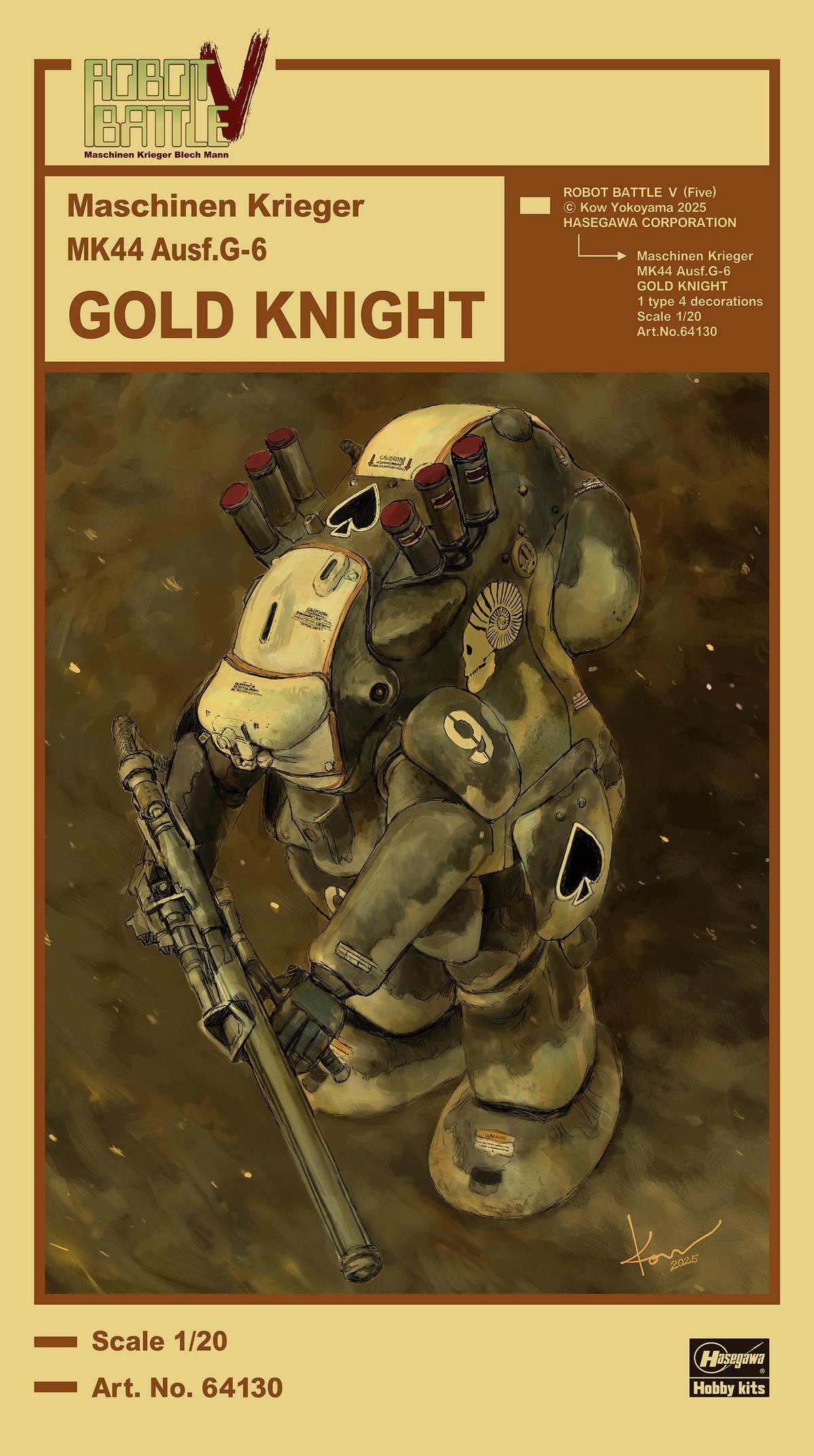 Hasegawa 1/20 Robot Battle V Maschinen Krieger Mk44 Ausf.G-6 Gold Knight Kit HA64130