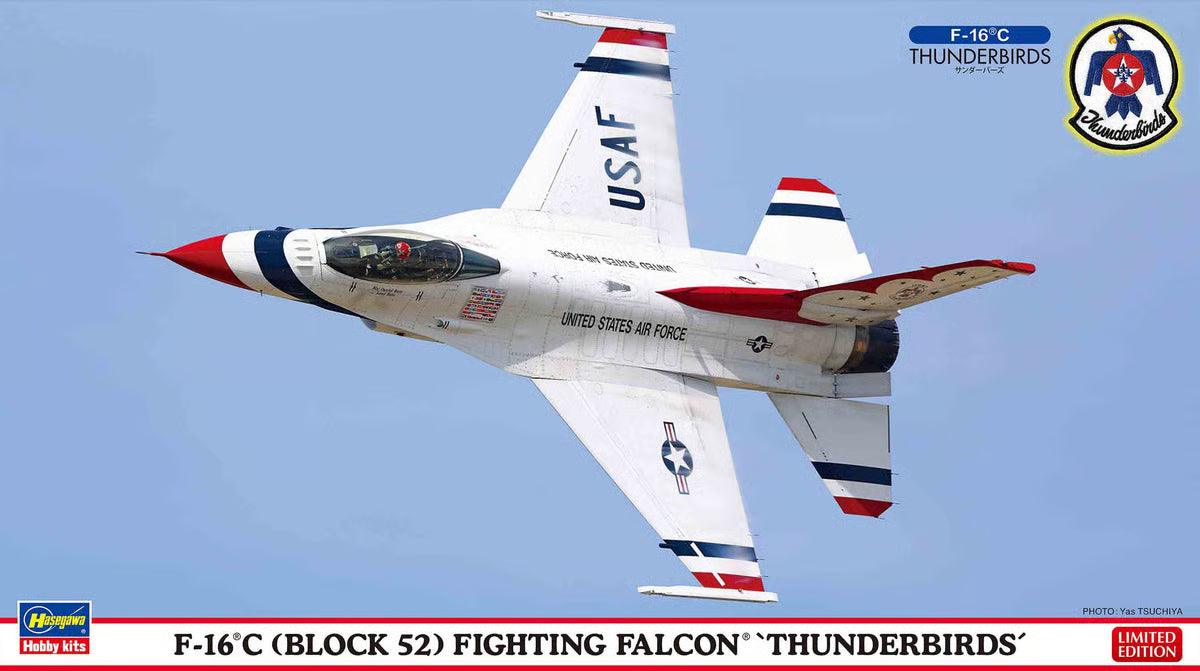 Hasegawa 1/72 F-16C Block 52 Fighting Falcon - Thunderbirds Kit with BONUS Patch HALE02495