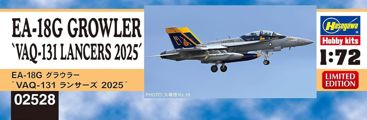Hasegawa 1/72 EA-18G Growler VAQ-131 Lancers 2025 Kit HALE02528