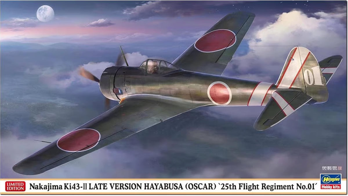 Hasegawa 1/48 Nakajima Ki43-Ii Late Version Hayabusa [OSCAR]25th Regiment #01 Model Kit HALE07553
