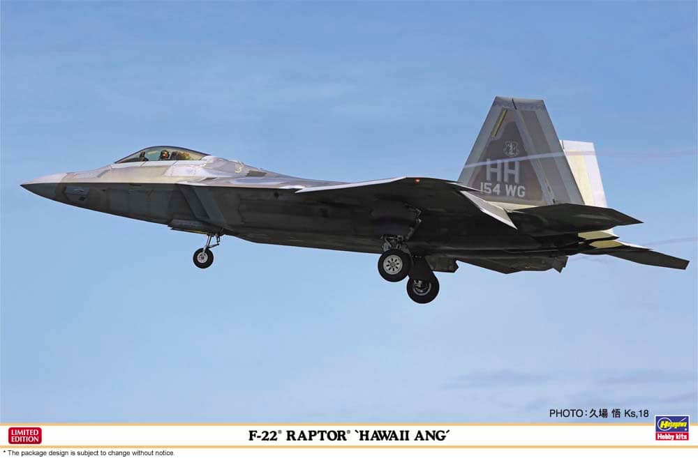 Hasegawa 1/48 F-22 Raptor [HAWAII ANG] Model Kit HALE07555