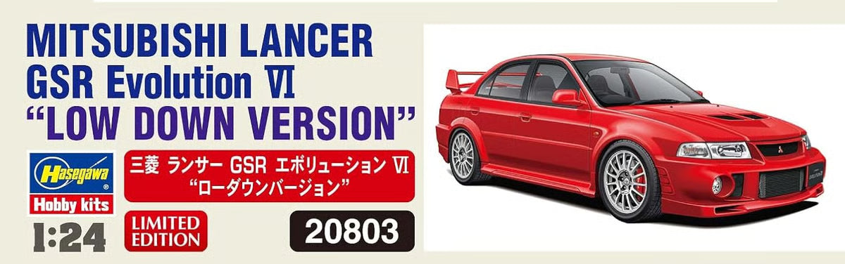 Hasegawa 1/24 Mitsubishi Lancer GSR Evolution VI Low Down Version with 3D Printed Parts