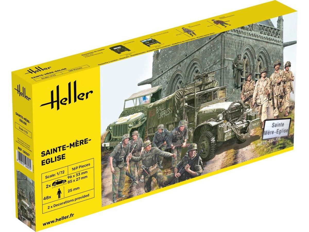 Heller 1/72 Sainte-Mere-Eglise - Trucks & Figures Diorama Kit 50327