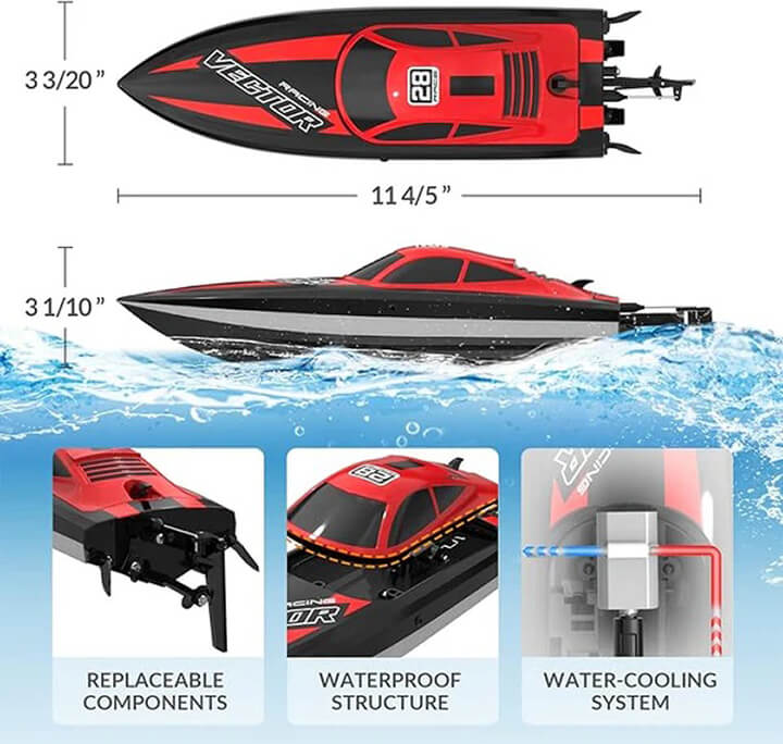 VOLANTEX RACENT VECTOR LUMEN BOAT RTR Red