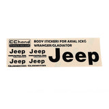 RC4WD METAL LOGO DECAL SHEET FOR AXIAL 1/6 SCX6 JEEP WRANGLER (BLACK)