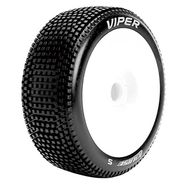 LOUISE RC B-VIPER 1/8 FR/RR SUPER SOFT HEX 17MM WHITE