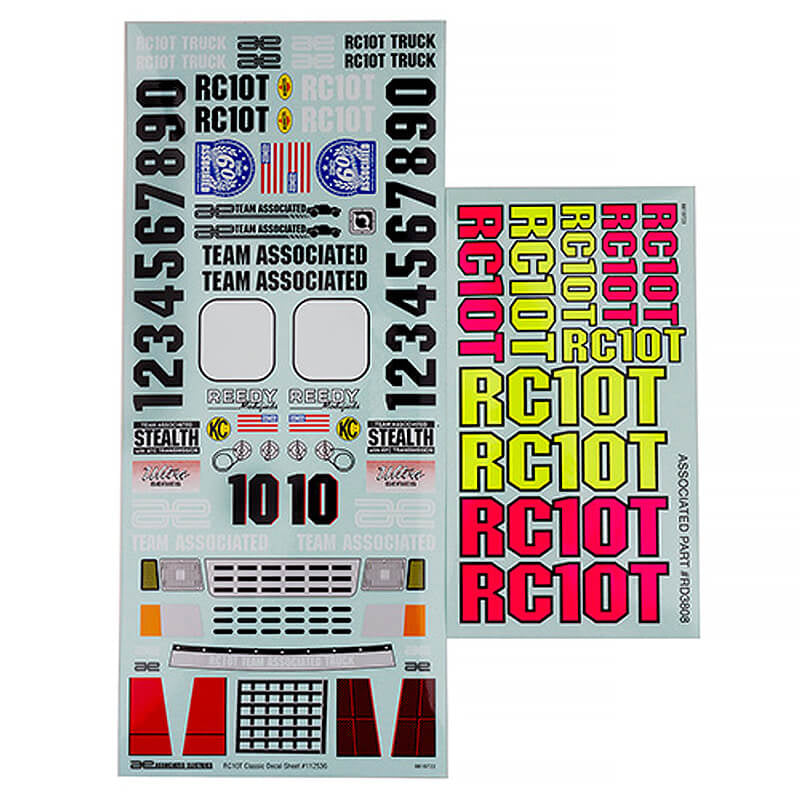 TEAM ASSOCIATED RC10T TRUCKDECAL SHEET
