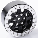 RC4WD RACELINE MONSTER 1.9 Inch BEADLOCK WHEELS (BLACK/SILVER)