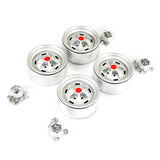 FASTRAX ALUMINUM BEADLOCK STAR 1.9 WHEELS - SILVER (4PC)