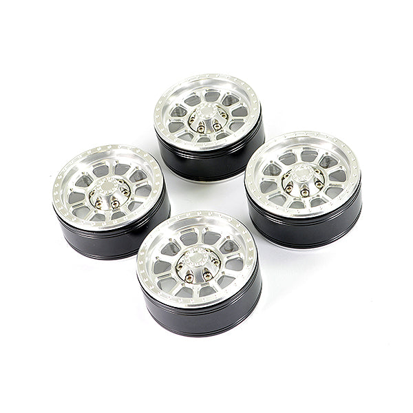 FASTRAX ALUMINUM BEADLOCK TEN 1.9 WHEELS - SILVER (4PC)