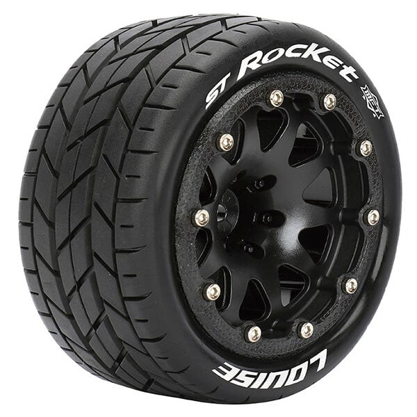 LOUISE RC ST-ROCKET 1/10 SOFT BEAD-LOCK/0 OFFSET HEX 12MM BLACK