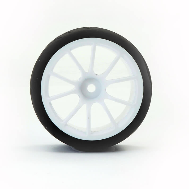 FASTRAX 1/10 STREET/TREAD TYRE10SP WHITE WHEEL