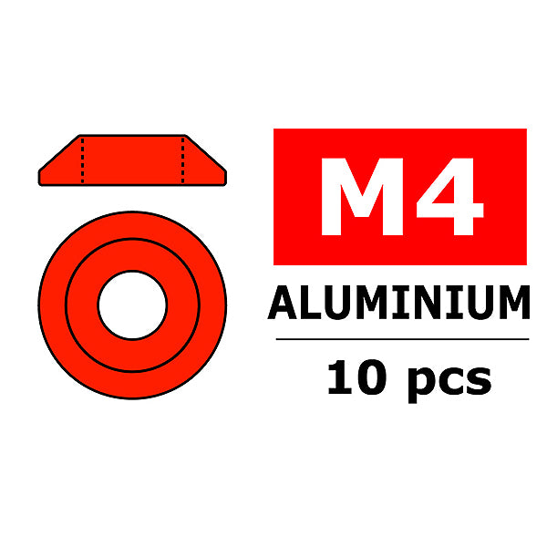 TEAM CORALLY ALUMINIUM WASHER FOR M4 BUTTON HEAD SCREWS O C-3211-40-5
