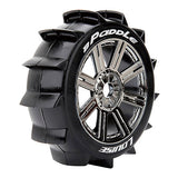 LOUISE RC B-PADDLE 1/8 FR/RR SOFT HEX 17MM SPOKE BLACK CHROME