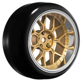 LOUISE RC 1/10 DRIFT 2468MM OFFSET 14-SPOKE WHEELS BRONZE WITH TYRES