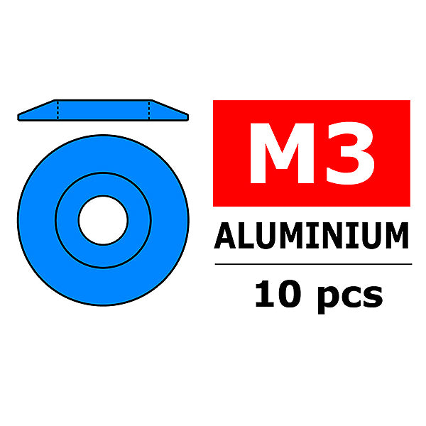 TEAM CORALLY ALUMINIUM WASHER FOR M3 BUTTON HEAD SCREWS O C-3212-30-4
