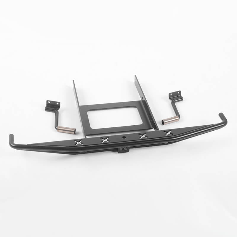 RC4WD ROUGH STUFF METAL REAR BUMPER W/EXHAUST TIPS FOR AXIAL SCX10 II 1969 CHEVROLET BLAZER (BLACK)