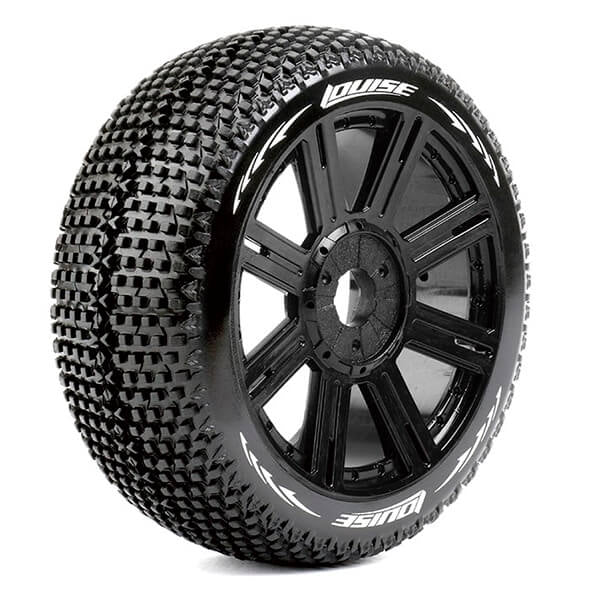 LOUISE RC B-TURBO 1/8 FR/RR SOFT HEX 17MM SPOKE BLACK