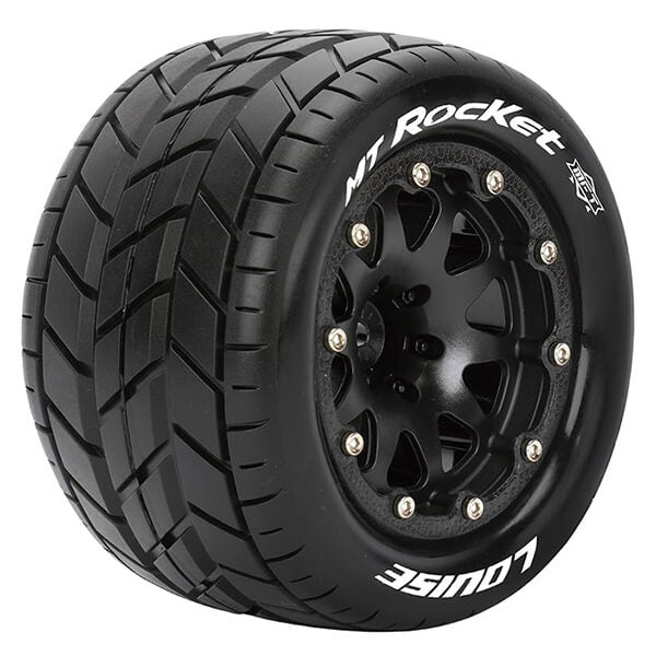 LOUISE RC MT-ROCKET 1/10 SOFT BEAD-LOCK/0 OFFSET HEX 12MM BLACK