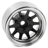 RC4WD OEM 6-LUG STAMPED STEEL 1.55 Inch BEADLOCK WHEELS (BLACK &