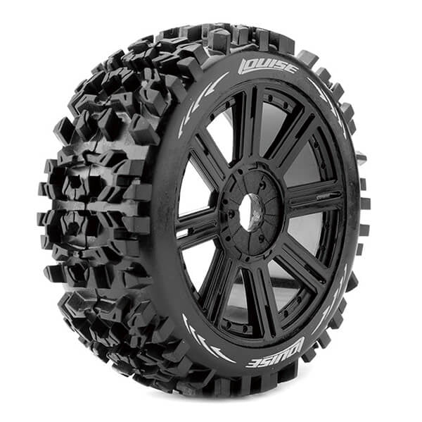 LOUISE RC B-PIONEER 1/8 FR/RR SOFT HEX 17MM SPOKE BLACK