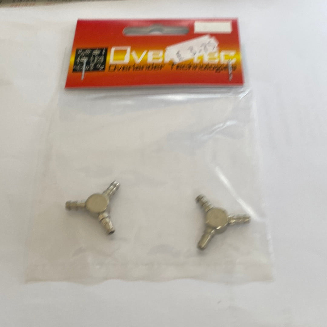 Overlander Metal Fuel Pipe Y-Joints (Silver) -Pair (Box 31)